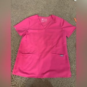 Shocking pink scrub top